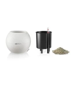 LECHUZA® PURO Color, All-in-One-Set, Inkl. Makramee-Aufhängung -Gartenmöbelgeschäft 2418622 WE DE 001 PuroColor20cmweiss