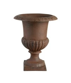 Esschert Design Französische Pflanzvase Aus Gusseisen, Dunkelbraun