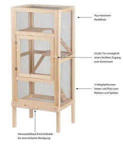 Silvio Design Nagervoliere "Woody", Ca. B60/H140/T44 Cm 9 Silvio Design Nagervoliere "Woody", Ca. B60/H140/T44 Cm -Gartenmöbelgeschäft 2570539 WE IG 003 NagerheimWoody
