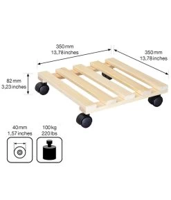 Wagner Pflanzroller Kiefer, 35 X 35 Cm -Gartenmöbelgeschäft 3521895 WE BG 003 PFLROLLERHOLZ35X35CM