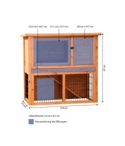 Trixie Natura Kleintierstall Mit Freilaufgehege, Braun, Ca. B104/H97/T52 Cm -Gartenmöbelgeschäft 3866712 WE FS 001 Nagerheim 62301 o HasenMGN