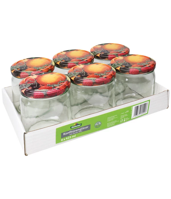 Dehner Konfitürenglas, 425 Ml, 6er-Set 1 Dehner Konfitürenglas, 425 Ml, 6er-Set