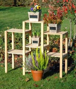 Dobar Blumenregal 7-flächig, 31 X 97 X 87 Cm, Natur -Gartenmöbelgeschäft 4154902 WE MO 003 Blumenregal7flaechignaturDobar