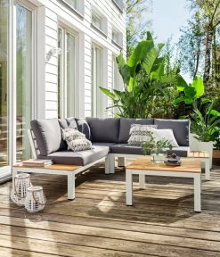 Dehner Aluminium-Lounge Malibu, 2-teilig -Gartenmöbelgeschäft 4209870 WE MO 001 LoungeMalibuNEU