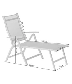 Dehner Gartenliege Chicago, Ca. B70/H72/T180 Cm 10 Dehner Gartenliege Chicago, Ca. B70/H72/T180 Cm -Gartenmöbelgeschäft 4210258 WE FS 001 SkizzeLiegeChicagoNE