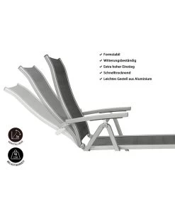 Dehner Gartenliege Chicago, Ca. B70/H72/T180 Cm 9 Dehner Gartenliege Chicago, Ca. B70/H72/T180 Cm -Gartenmöbelgeschäft 4210258 WE IG 001 DehnerGartenliegeChicago