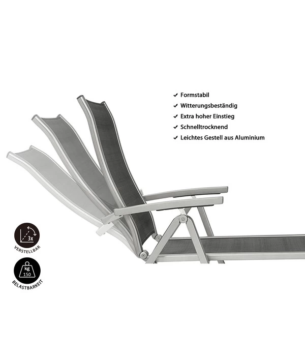 Dehner Gartenliege Chicago, Ca. B70/H72/T180 Cm 3 Dehner Gartenliege Chicago, Ca. B70/H72/T180 Cm – Bild 3