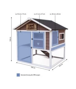 Dehner Nagerheim Happy Home Castel, Braun, Ca. B106/H108/T103 Cm -Gartenmöbelgeschäft 4261574 WE BG 001 Dehner HappyHomeNagerheimCastelMG