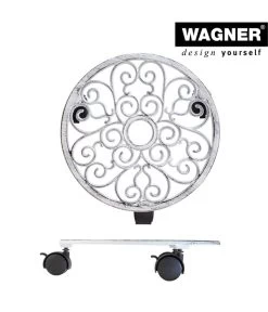 Wagner Pflanzenroller Antik, Ø 29 Cm, Weiß -Gartenmöbelgeschäft 4272506 WE FS 002 PflRollerAntikD29CM