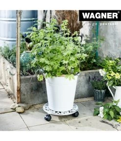 Wagner Pflanzenroller Antik, Ø 29 Cm, Weiß -Gartenmöbelgeschäft 4272506 WE MO 001 PflRollerAntikD29CM