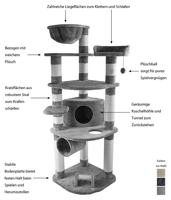 Dehner Kratzbaum Edda, Ca. B60/H180/T60 Cm 3 Dehner Kratzbaum Edda, Ca. B60/H180/T60 Cm – Bild 3