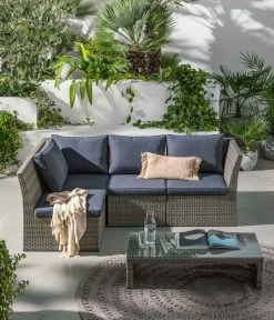 Dehner Geflecht-Lounge Rom, 4-teilig -Gartenmöbelgeschäft 4407334 WE MO 002 DehnerGeflechtLoungeRomNEU