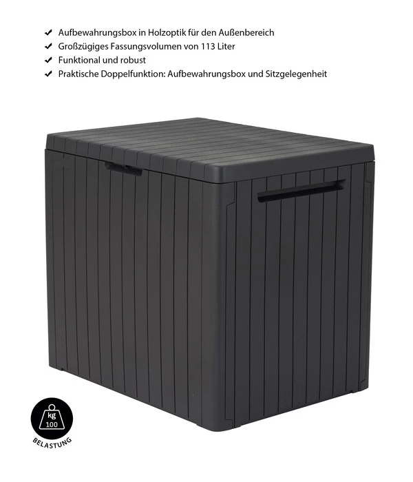 Keter Aufbewahrungsbox City Box, 113 Liter, Ca. B41,6/H51,6/T57 Cm 4 Keter Aufbewahrungsbox City Box, 113 Liter, Ca. B41,6/H51,6/T57 Cm – Bild 4