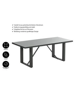 Dehner Alutisch Monaco, Ca. B200/H73/T90 Cm -Gartenmöbelgeschäft 4424891 WE IG 001 TischMonaco