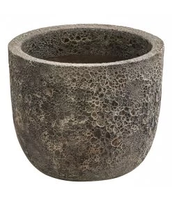 Dehner Keramik-Topf Priäus, Rund, Grau-braun