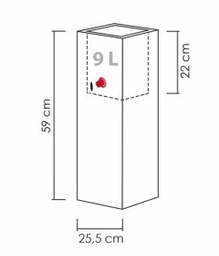 Scheurich Kunststoff-Topf Muretto High, Quadratisch -Gartenmöbelgeschäft 4498739 WE BG 001 ScheurichTopfMurettoHigh