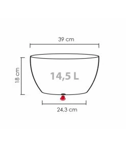 Scheurich Kunststoff-Topf Barceo Bowl, Rund, Ca. Ø39/H18 Cm -Gartenmöbelgeschäft 4499190 WE BG 001 ScheurichSchaleBarceoBowl