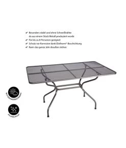 Royal Garden Streckmetall-Gartentisch, Ca. B145/H74/T90 Cm -Gartenmöbelgeschäft 5312822 WE IG 001 MwhStreckmetallGartentischStreckmetallTisch145X90cmERaug