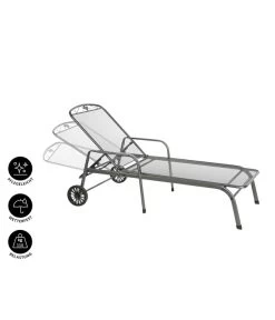 MWH Gartenliege Savoy, Ca. B81/H52/T187 Cm -Gartenmöbelgeschäft 5312897 WE IG 001 MwhGartenliegeSavoyMetLiegeSavoyEGrau
