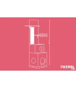 KERBL Katzenspielhaus Alex ECO, Grau, Ca. B42/H152,5/T42 Cm -Gartenmöbelgeschäft 6603260 WE DE 005 ECO KatzenspielhausAlex