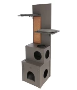 KERBL Katzenspielhaus Alex ECO, Grau, Ca. B42/H152,5/T42 Cm