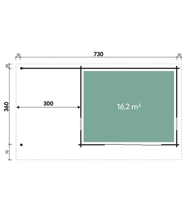 Wolff Finnhaus Gartenhaus Trondheim 70-D, Inkl. Seitendach Links 3 Wolff Finnhaus Gartenhaus Trondheim 70-D, Inkl. Seitendach Links – Bild 3