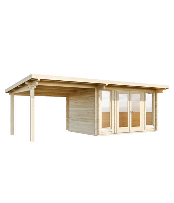 Wolff Finnhaus Gartenhaus Trondheim 70-D, Inkl. Seitendach Links 1 Wolff Finnhaus Gartenhaus Trondheim 70-D, Inkl. Seitendach Links