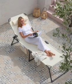 Dehner Gartenliege Mallorca, Ca. B71/H106/T227 Cm -Gartenmöbelgeschäft 6635163 WE MO 001 LiegeMallorcaVanilla