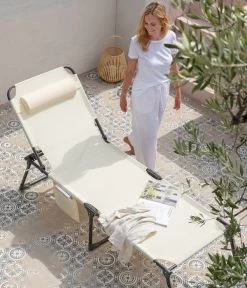 Dehner Gartenliege Mallorca, Ca. B71/H106/T227 Cm -Gartenmöbelgeschäft 6635163 WE MO 002 LiegeMallorcaVanilla