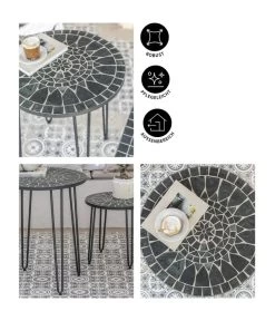 Dehner Mosaiktisch Madeleine, Ca. Ø60/H60 Cm -Gartenmöbelgeschäft 6666531 6666556 WE IG 001 DehnerMosaiktischMadeleine