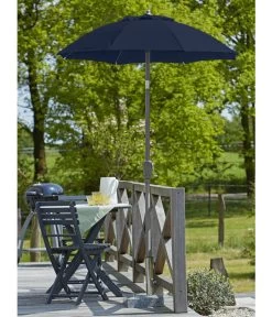 Dehner Sonnenschirm Vido, Rund, Ca. Ø150 Cm -Gartenmöbelgeschäft 6702997 WE MO 001 SchirmVidoDunkelgrauNeu