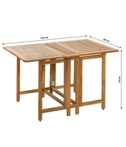 Dehner Balkonklapptisch Macao, Ca. B124/H74/T80 Cm -Gartenmöbelgeschäft 6712061 WE BG 001 DehnerBalkontischMacao