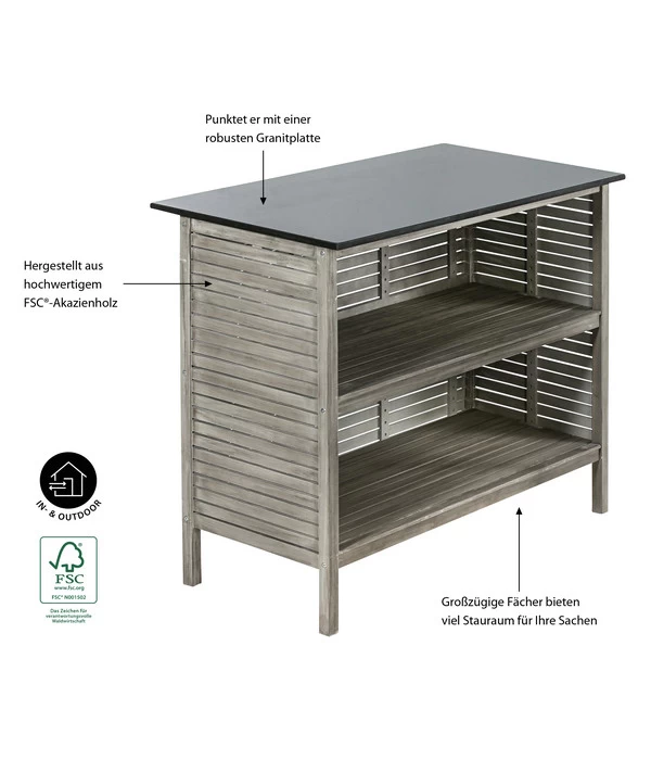 Dehner Bartisch Southampton, Ca. B115/H105/T65 Cm 5 Dehner Bartisch Southampton, Ca. B115/H105/T65 Cm – Bild 5