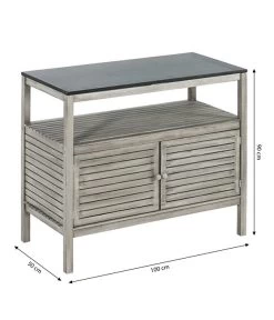 Dehner Doppelschrank Southampton, Ca. B100/H90/T50 Cm -Gartenmöbelgeschäft 6713705 WE BG 001 SchrankSouthampton100Grau