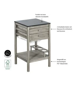 Dehner Schubladenschrank Southampton, Ca. B50/H90/T50 Cm -Gartenmöbelgeschäft 6713739 WE IG 001 SchrankSouthamptonGrauNEU