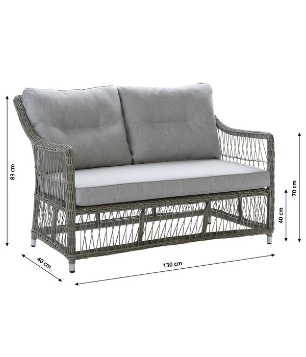 Dehner Geflechtlounge Santos, 4-teilig 6 Dehner Geflechtlounge Santos, 4-teilig – Bild 6