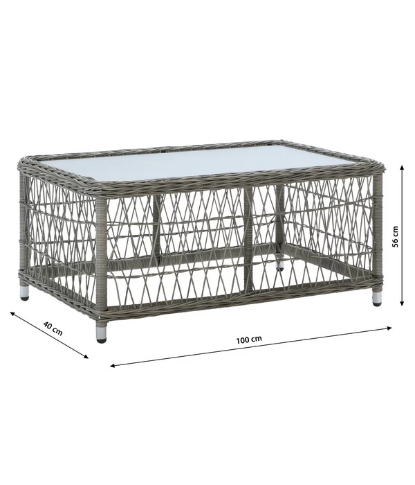 Dehner Geflechtlounge Santos, 4-teilig 8 Dehner Geflechtlounge Santos, 4-teilig – Bild 8