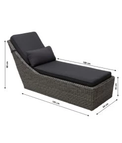 Dehner Sunlounger Toska, Ca. B64/H80/T180 Cm -Gartenmöbelgeschäft 6875744 WE BG 001 LiegeToskaNeu
