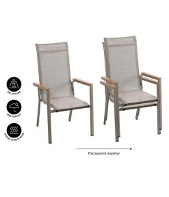 Dehner Stapelstuhl Cleveland, Hellbraun -Gartenmöbelgeschäft 6894083 WE IG 001 StapelstuhlCleveland