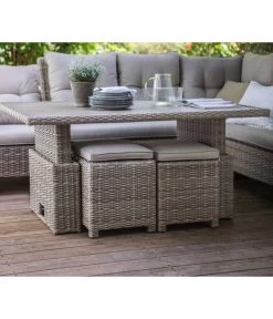 Dehner Geflechtlounge Bologna, 5-teilig -Gartenmöbelgeschäft 6903447 WE MO 002 LoungeBolognaNEU