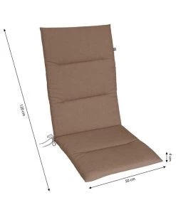 KETTtex Hochlehnerpolster Lindos Taupe, Ca. B120/H4/T50 Cm -Gartenmöbelgeschäft 6906986 WE BG 001 KETTtexHochlehnerpolsterLindosTaupe