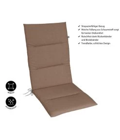 KETTtex Hochlehnerpolster Lindos Taupe, Ca. B120/H4/T50 Cm -Gartenmöbelgeschäft 6906986 WE IG 001 KETTtexHochlehnerpolsterLindosTaupe