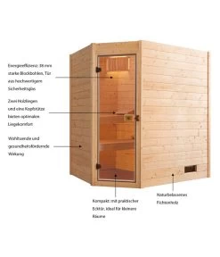 Weka Ecksauna Valida Mit Glastür -Gartenmöbelgeschäft 6914642 WE IG 001 WekaSaunaValidamitGlastuer