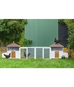 Dehner Hühnerstall Florenz Mit Freilauf, Weiß/braun, Ca. B224,3/H120,7/T91,7 Cm -Gartenmöbelgeschäft 6919625 6919609 6919617 WE MO 001 DehnerMarkenqualitaetHuehnerstallFlorenzFreigehege 1