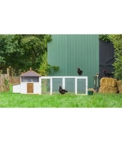 Dehner Hühnerstall Florenz Mit Freilauf, Weiß/braun, Ca. B224,3/H120,7/T91,7 Cm -Gartenmöbelgeschäft 6919625 6919609 6919617 WE MO 006 DehnerMarkenqualitaetHuehnerstallFlorenzFreigehege 1