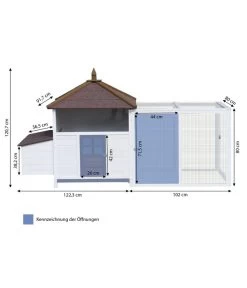 Dehner Hühnerstall Florenz Mit Freilauf, Weiß/braun, Ca. B224,3/H120,7/T91,7 Cm -Gartenmöbelgeschäft 6919625 WE BG 001 MQHuehnerSetFlorenzStallFreilaufWeiss