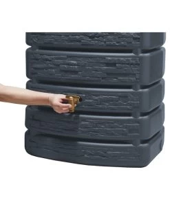 4rain Wandtank Slim Stone Decor, 500 L -Gartenmöbelgeschäft 6920490 WE DE 001 4rainWandtankSlim500LSchwarz