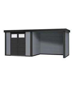 Wolff Finnhaus Metallgerätehaus Eleganto 3024, Inkl. Lounge Rechts, Ca. B602/H227/T258 Cm