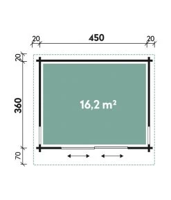 Wolff Finnhaus Gartenhaus Trondheim, Inkl. Schiebetür Rechts, Ca. B490/H260/T450 Cm -Gartenmöbelgeschäft 6930242 WE DE 001 FinnhausBBHTrondheim44D