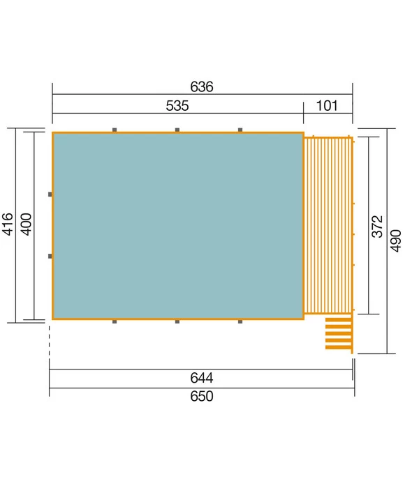 Weka Massivholzpool 595 Gr. 2, Ca. B650/H201/T490 Cm, Folie Blau/Mosaic 3 Weka Massivholzpool 595 Gr. 2, Ca. B650/H201/T490 Cm, Folie Blau/Mosaic – Bild 3